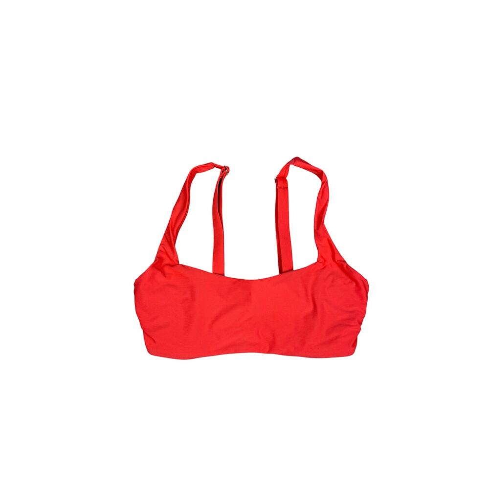 Athleta Square-Neck Bra Cup Bikini Top 32B/C Vermillion orange